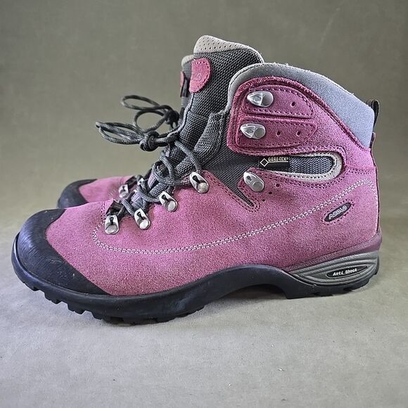 Asolo Tacoma GV Boots Womens Size 8 Pink Suede Gore Tex Vibram Hiking Anti Shock - Picture 4 of 11